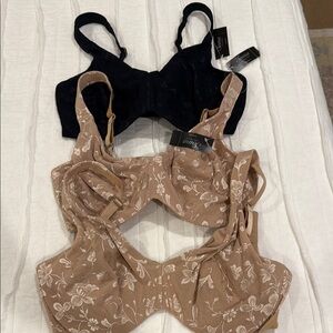 Soma Emma Minimizer Lace Bras - Black and Tan